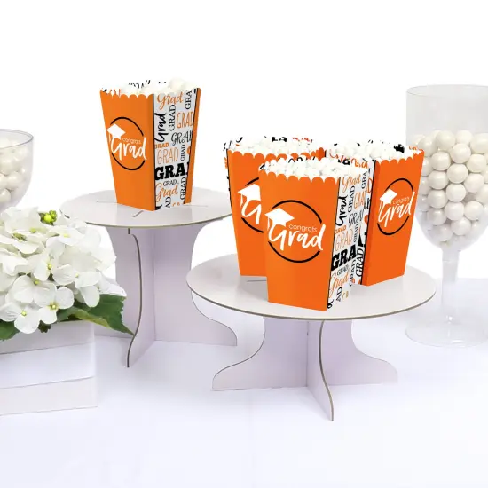 Big Dot of Happiness Orange Graduation Party Favor Popcorn Treat Boxes - Set of 12 {4}