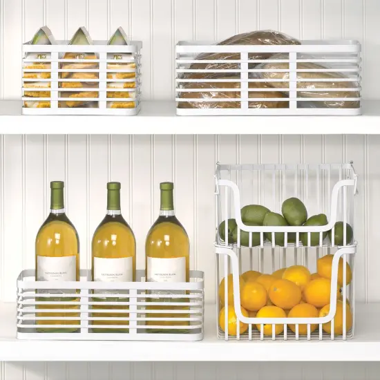 mDesign Stackable Food Organizer Storage Basket, Open Front {2}