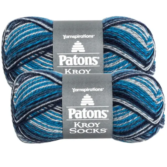 (Pack of 2) Patons Kroy Socks Yarn-Sing'n the Blues Stripes {1}