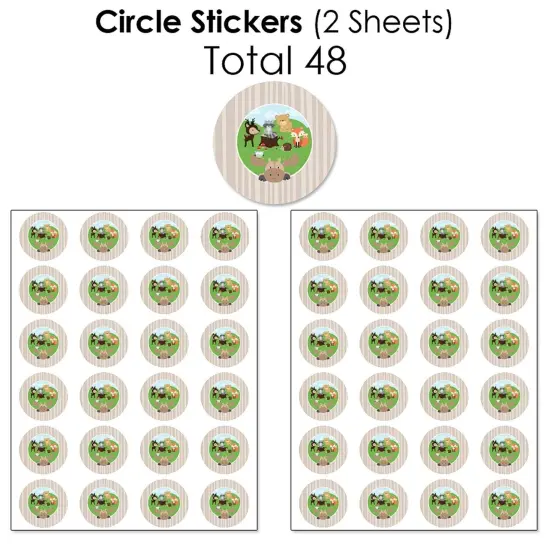 Big Dot of Happiness Woodland Creatures - Baby Shower or Birthday Party Candy Favor Sticker Kit - 304 Pieces {7}