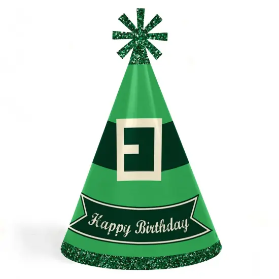 Big Dot of Happiness Irish Birthday - Cone Happy Birthday Party Hats for Kids and Adults - Set of 8 (Standard Size) {1}