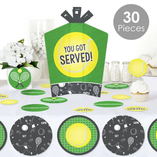 Big Dot of Happiness You Got Served - Tennis - Baby Shower or Tennis Ball Birthday Party Decor and Confetti - Terrific Table Centerpiece Kit 30 Ct {3}