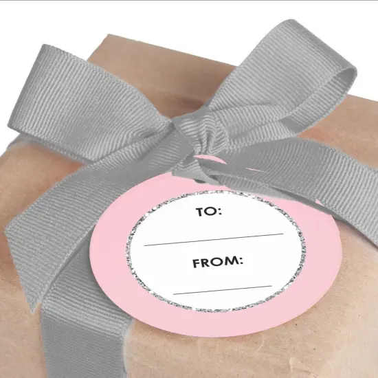 Big Dot of Happiness Pink Winter Wonderland - Holiday Snowflake to and from Favor Gift Tags (Set of 20) {4}