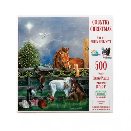 Sunsout Country Christmas 500 pc Christmas Jigsaw Puzzle 60414 {4}