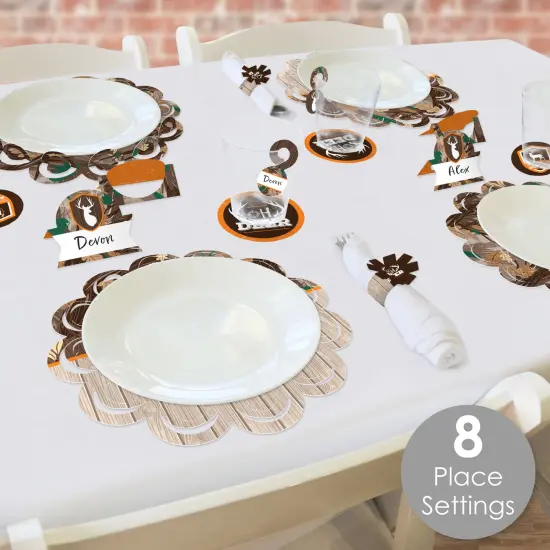 Big Dot of Happiness Gone Hunting Deer Camo Baby Shower or Birthday Party Paper Charger and Table Decorations Chargerific Kit - Place Setting for 8 {3}