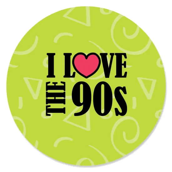 Big Dot of Happiness 90's Throwback - 1990s Party Circle Sticker Labels - 24 Count {1}