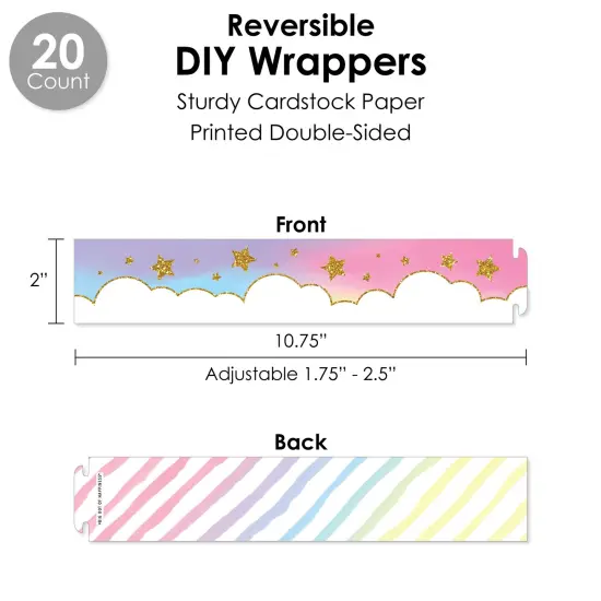 Big Dot of Happiness Rainbow Unicorn - Magical Unicorn Baby Shower or Birthday Party Favors and Cupcake Kit - Fabulous Favor Party Pack - 100 Pieces {4}