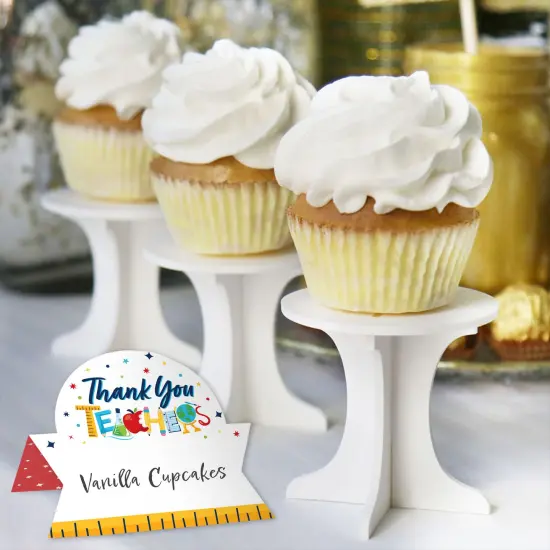 Big Dot of Happiness Thank You Teachers - Teacher Appreciation Tent Buffet Card - Table Setting Name Place Cards - Set of 24 {6}