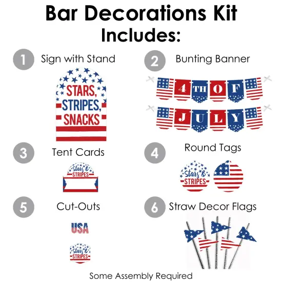 Big Dot of Happiness Stars & Stripes - DIY Patriotic Party Signs - Snack Bar Decorations Kit - 50 Pieces {4}
