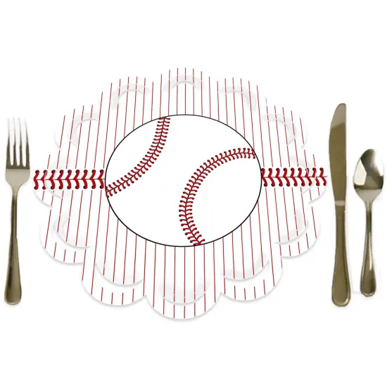 Big Dot of Happiness Batter Up - Baseball - Baby Shower or Birthday Party Round Table Decorations - Paper Chargers - Place Setting For 12 {1}