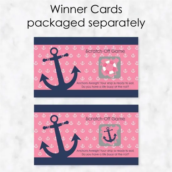 Big Dot of Happiness Ahoy - Nautical Girl - Baby Shower or Birthday Party Game Scratch Off Cards - 22 Count {4}