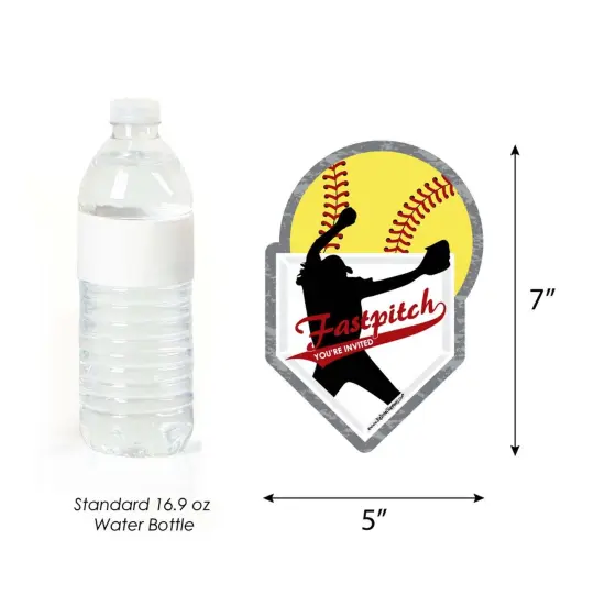 Big Dot of Happiness Grand Slam - Fastpitch Softball - Shaped Fill-in Invites - Birthday Party or Baby Shower Invite Cards with Envelopes - Set of 12 {6}