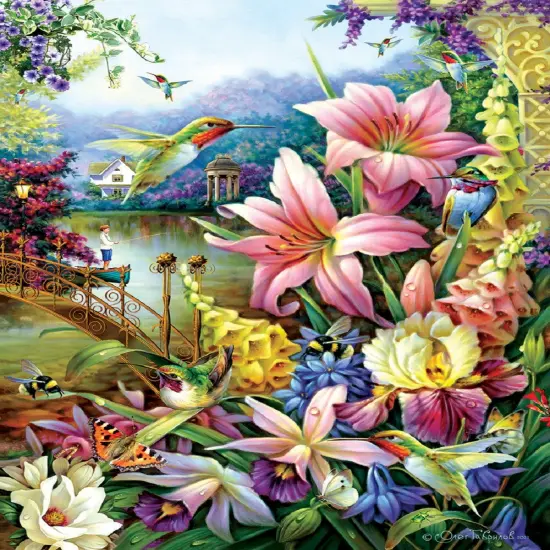 Sunsout Garden by the River 1000 pc Jigsaw Puzzle 61922 {1}