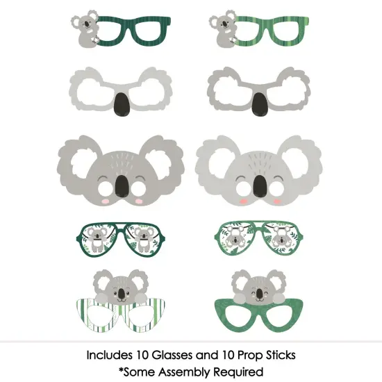 Big Dot of Happiness Koala Cutie Glasses and Masks - Paper Card Stock Bear Birthday Party and Baby Shower Photo Booth Props Kit - 10 Count {4}