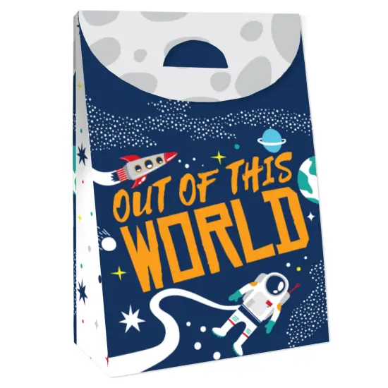 Big Dot of Happiness Blast Off to Outer Space - Rocket Ship Baby Shower or Birthday Gift Favor Bags - Party Goodie Boxes - Set of 12 {4}