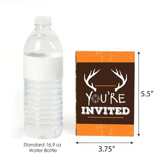 Big Dot of Happiness Gone Hunting - Fill In Deer Hunting Camo Baby Shower or Birthday Party Invitations (8 count) {4}