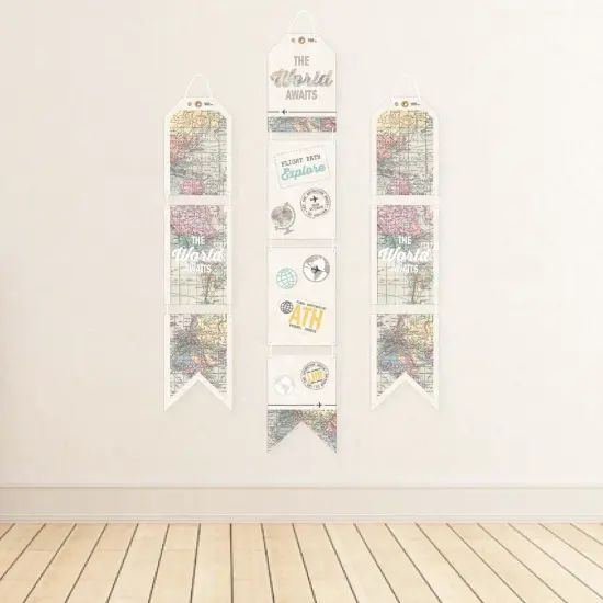 Big Dot of Happiness World Awaits - Hanging Vertical Paper Door Banners - Travel Themed Party Wall Decoration Kit - Indoor Door Decor {4}