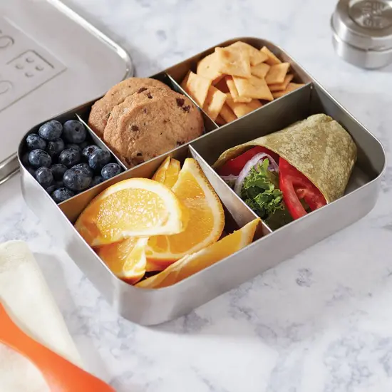 Fox Run 20803 Stainless Steel 5 Compartment Snack Container with Lid {6}