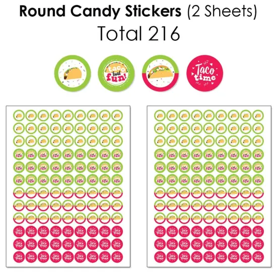 Big Dot of Happiness Taco 'Bout Fun - Fiesta Candy Favor Sticker Kit - 304 Pieces {6}