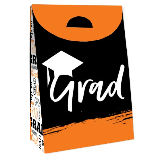 Big Dot of Happiness Orange Grad - Best is Yet to Come - Orange Graduation Gift Favor Bags - Party Goodie Boxes - Set of 12 {4}