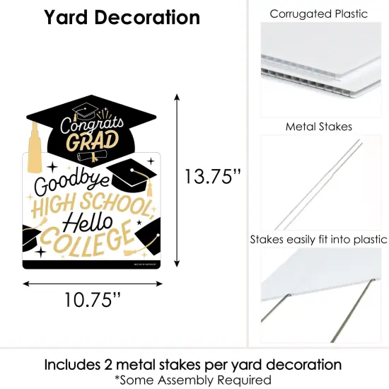 Big Dot of Happiness Hello College Graduation Party Yard Sign - Outdoor Lawn Sign - 1 Piece {7}