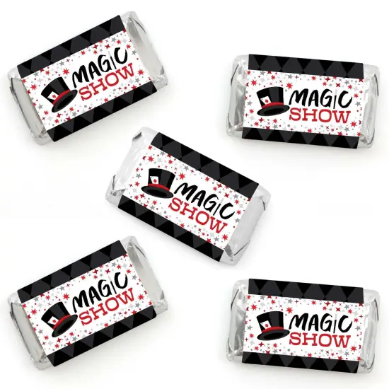 Big Dot of Happiness Ta-Da, Magic Show - Mini Candy Bar Wrapper Stickers - Magical Birthday Party Small Favors - 40 Count {1}