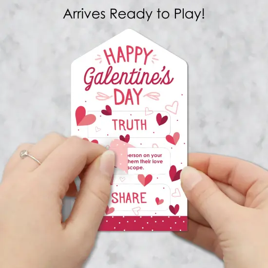 Big Dot of Happiness Happy Galentine's Day - Valentine's Day Party Game Pickle Cards - Truth, Dare, Share Pull Tabs - Set of 12 {3}
