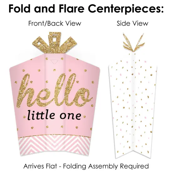 Big Dot of Happiness Hello Little One - Pink and Gold - Girl Baby Shower Decor and Confetti - Terrific Table Centerpiece Kit - Set of 30 {6}