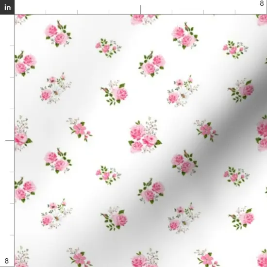 Various Fabrics by the Yard or Fat Quarter Cute Pink Roses Pattern Rose Flowers Romantic Spring Floral Custom Printed Fabric by Spoonflower {4}