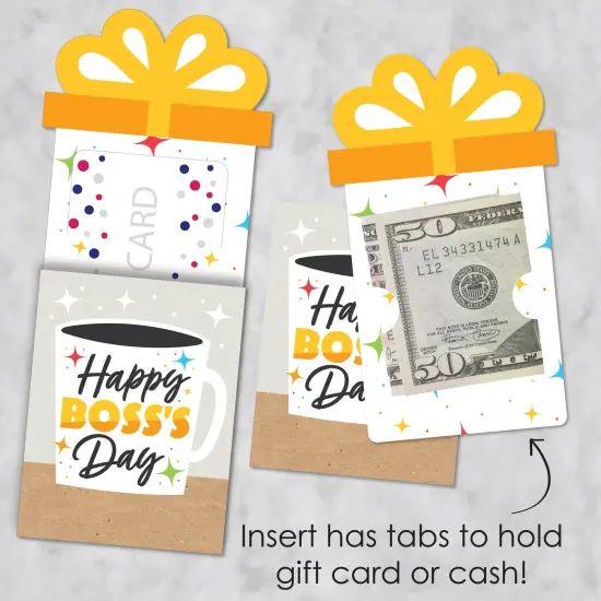 Big Dot of Happiness Happy Boss's Day - Best Boss Ever Money and Gift Card Sleeves - Nifty Gifty Card Holders - Set of 8 {4}
