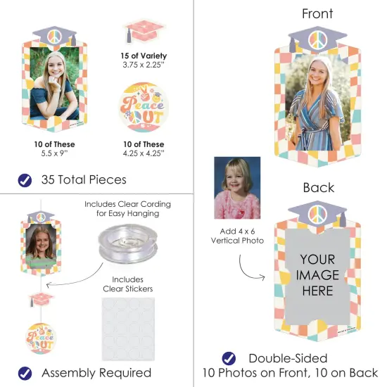 Big Dot of Happiness Groovy Graduation Party Vertical Photo Garland 35 Pieces {4}