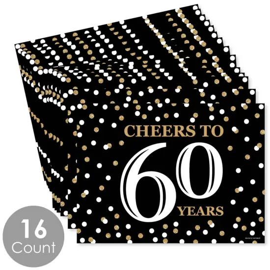 Big Dot of Happiness Adult 60th Birthday - Gold - Party Table Decorations - Birthday Party Placemats - Set of 16 {4}