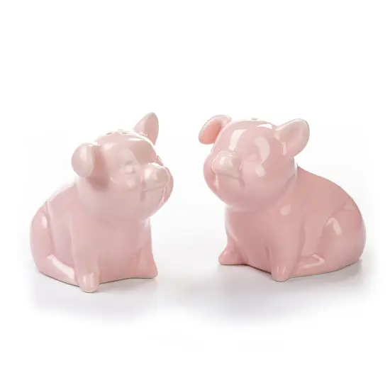 BIA Cordon Bleu Whimsical Porcelain Salt & Pepper Shakers (Pink Pig Shaped Set) {1}