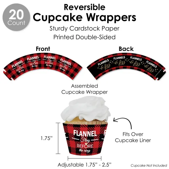 Big Dot of Happiness Flannel Fling Before The Ring - Buffalo Plaid Bachelorette Party Favors and Cupcake Kit - Fabulous Favor Party Pack - 100 Pieces {6}