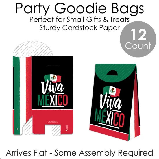 Big Dot of Happiness Viva Mexico - Mexican Independence Day Gift Favor Bags - Party Goodie Boxes- Set of 12 {7}