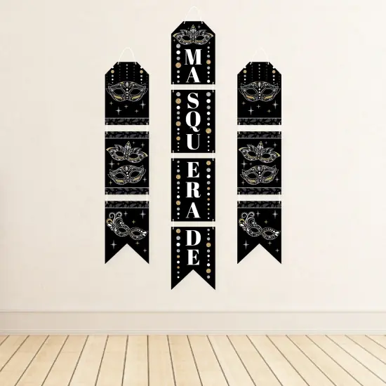 Big Dot of Happiness Masquerade - Hanging Vertical Paper Door Banners - Mask Party Wall Decoration Kit - Indoor Door Decor {4}