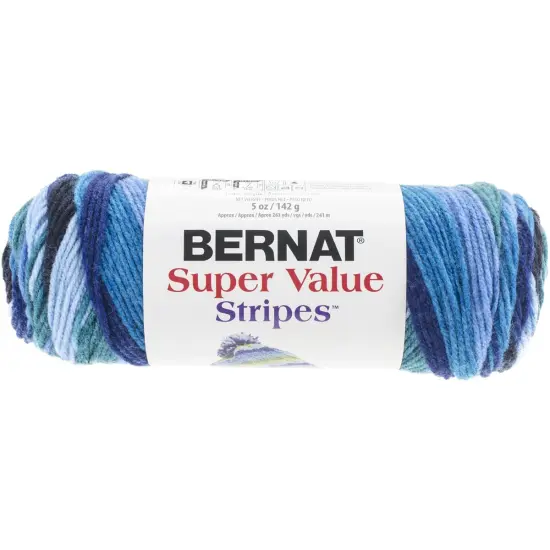 Multipack of 12 - Bernat Super Value Stripes Yarn-Oceana {2}