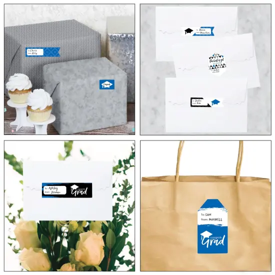 Big Dot of Happiness Blue Grad Best is Yet to Come Assorted Royal Blue Graduation Party Gift Tag Labels To and From Stickers 12 Sheets 120 Stickers {7}