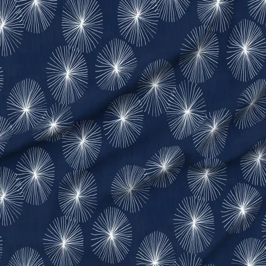 Various Fabrics by the Yard or Fat Quarter Mid Century Modern Circle Snowflake Chinoiserie Minimalist Mod Geo Dandelion White Blue Navy Flower Custom Printed Fabric by Spoonflower {6}
