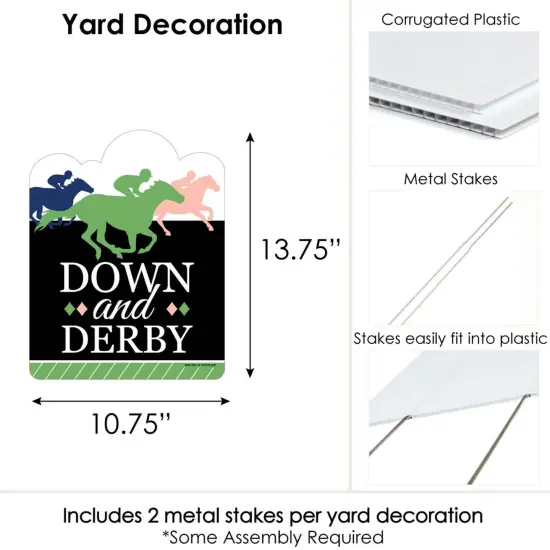 Big Dot of Happiness Kentucky Horse Derby - Outdoor Lawn Sign - Horse Race Party Yard Sign - 1 Piece {7}