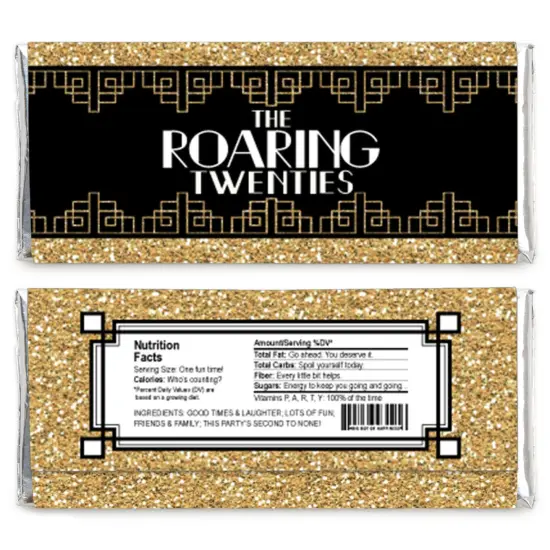 Big Dot of Happiness Roaring 20's - Candy Bar Wrapper 1920s Art Deco Jazz Party Favors - Set of 24 {3}