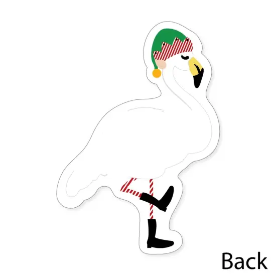 Big Dot of Happiness Flamingle Bells - Shaped Thank You Cards - Tropical Christmas Party Shaped Thank You Cards with Envelopes - Set of 12 {6}