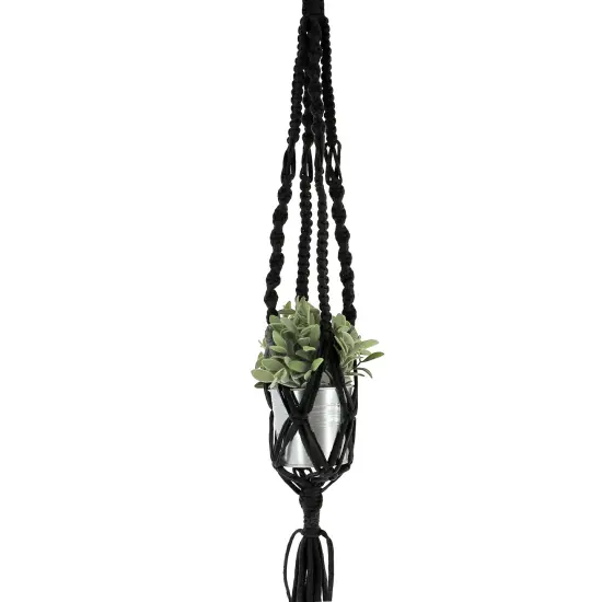 Multipack of 2 - Hoooked Macrame Hanging Basket Kit W/Zpagetti Yarn-Black {3}