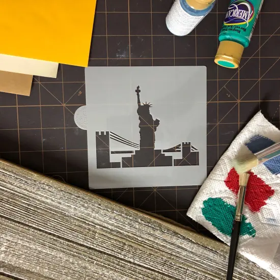 Statue of Liberty Cookie & Craft Stencil | CM053 by Designer Stencils | Cookie Decorating Tools | Baking Stencils for Royal Icing, Airbrush, Dusting Powder | Craft Stencils for Canvas, Paper, Wood | Reusable Food Grade Stencil {3}