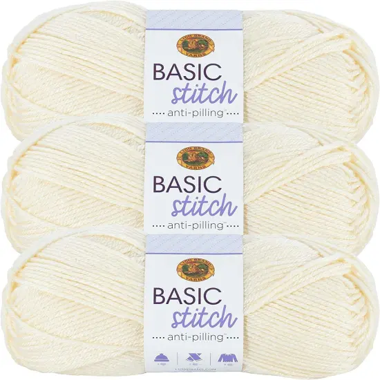 (Pack of 3) Lion Brand Basic Stitch Anti-Pilling Yarn-Ecru {1}