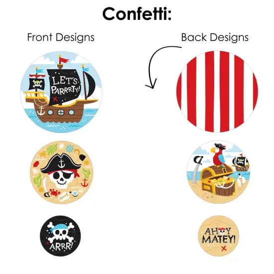 Big Dot of Happiness Pirate Ship Adventures - Skull Birthday Party Decor and Confetti - Terrific Table Centerpiece Kit - Set of 30 {7}