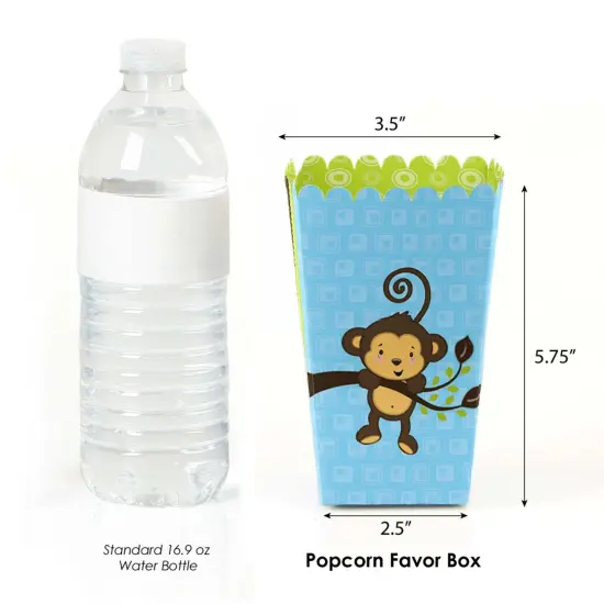 Big Dot of Happiness Blue Monkey Boy - Baby Shower or Birthday Party Favor Popcorn Treat Boxes - Set of 12 {3}