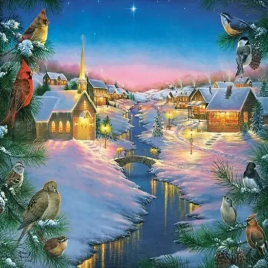 Sunsout A Winter's Silent NIght 1000 pc Large Pieces Christmas Jigsaw Puzzle 69609 {1}