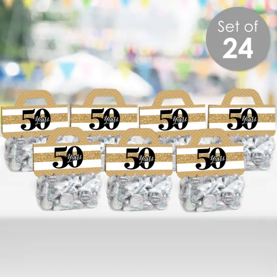 Big Dot of Happiness We Still Do 50th Wedding Anniversary - DIY Anniversary Party Clear Goodie Favor Bag Labels - Candy Bags with Toppers - Set of 24 {3}