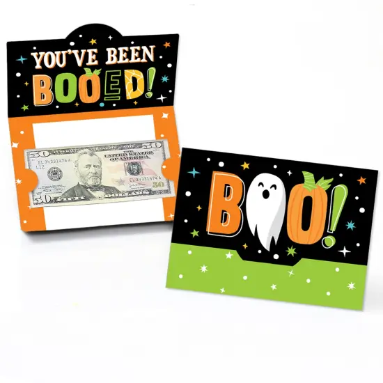 Big Dot of Happiness You've Been Booed - Ghost Halloween Party Money And Gift Card Holders - Set of 8 {1}